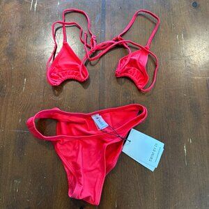 Swim By Di Neon Pink Micro String Bikini Set XS NEW